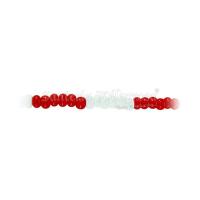 Collar Santeria Chango 6 x 6  (Bco-Rojo) (1 V) (110 cm)
