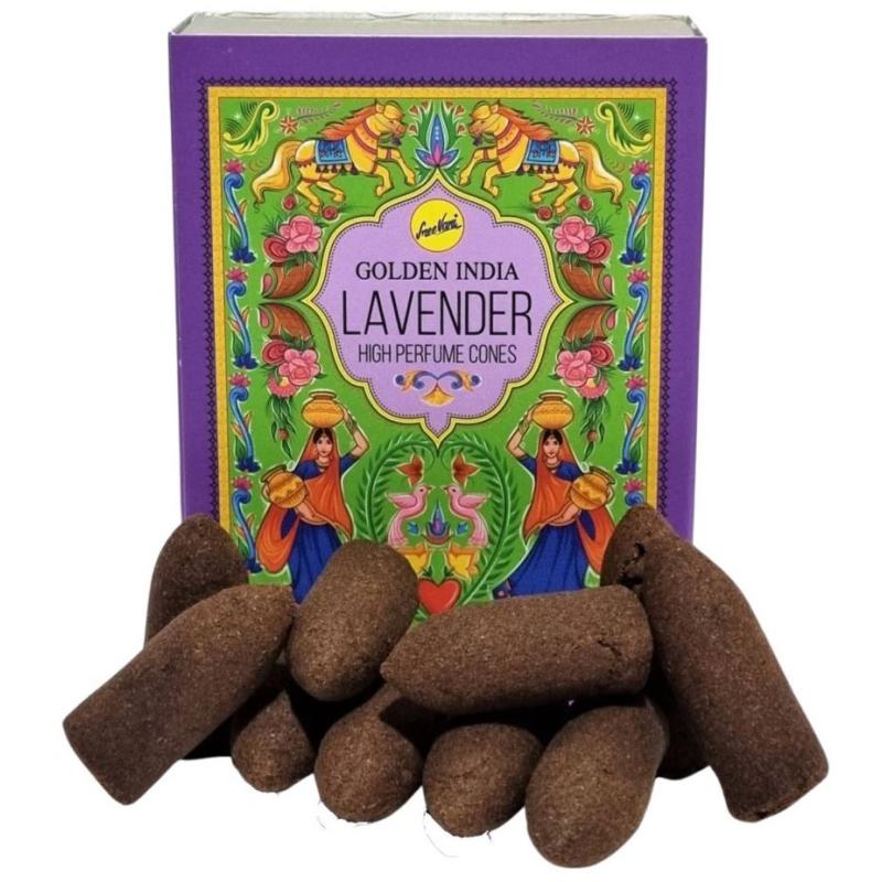 Cono reflujo Golden Indian Lavender-Lavanda (10 conos-37g) (Sree Vani) (P12)
