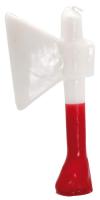Vela Forma Hacha Chango 19 cm (Blanco-Rojo)