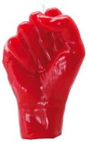 Vela Forma Mano 14 cm (Rojo)