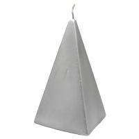 Vela Forma Piramide Mediana 13 cm (Plateado)