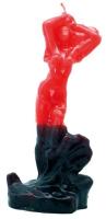Vela Forma Pomba Gira o Noite 21 cm (Rojo-Negro)