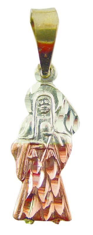 Amuleto Santa Muerte Tumbaga Plana 3 Metales 2.5 cm
