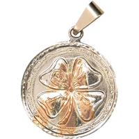Amuleto Trebol Natural Redondo Metal (Con Cordon)(Has)