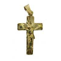 Amuleto Cristo en Cruz Tumbaga Dorada 3.5 cm