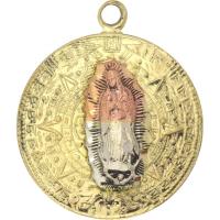 Amuleto Guadalupe Aureola Tumbaga 3 Metales 4 cm