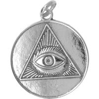 Amuleto Plata Ojo que Todo lo Ve con Tetragramaton 3.5 cm