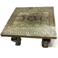 Altar Metal Grabado Pentagrama - Wicca 30 x 30 cm