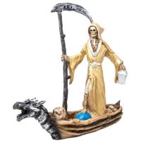 Imagen Santa Muerte en Barca 30 x 30 cm (Dorada) - Artesanal...