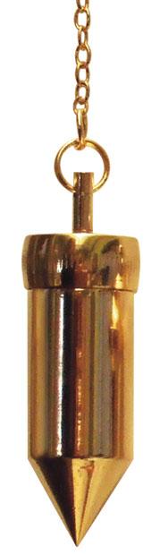 PENDULO Metal Doble Chapado Oro 5,4 x 1,7 cm (50 gr.) (Con Testigo) (Dos en Uno)