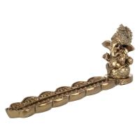 Porta Incienso Ganesha 20 x 5 x 7,50 cm (resina dorada) (C6)